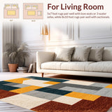 Ultra Soft Area Rug, Non Slip, Stain Resistant, Washable Area Rugs for Living Room, Bedroom, Stylish Minimalist Geometric Carpet for Open Space Interiors(Gray)