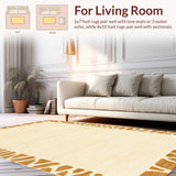 Ultra Soft Area Rug, Non Slip, Stain Resistant, Washable Area Rugs for Living Room, Bedroom, Playful Giraffe Animal Print(Beige)