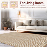 Ultra Soft Area Rug, Non Slip, Stain Resistant, Washable Area Rugs for Living Room, Bedroom, Minimalist Monochrome Abstract Style(Brown)