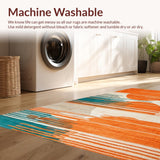Ultra Soft Area Rug, Non Slip, Stain Resistant, Washable Area Rugs for Living Room, Bedroom, Dynamic Textured Color Fusion(Orange)