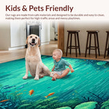 Ultra Soft Area Rug, Non Slip, Stain Resistant, Washable Area Rugs for Living Room, Bedroom, Serene Nature-Inspired Playroom Delight(Green)