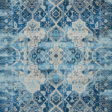 Ultra Soft Area Rug, Non Slip, Stain Resistant, Washable Area Rugs for Living Room, Bedroom, Chic Abstract Diamond Pattern(Blue)