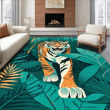 Ultra Soft Area Rug, Non Slip, Stain Resistant, Washable Area Rugs for Living Room, Bedroom, Artistic Abstract Jungle Print(Orange)