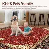 Ultra Soft Area Rug, Non Slip, Stain Resistant, Washable Area Rugs for Living Room, Bedroom, Beige & Brown Area for Beach(Red)