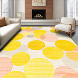 Ultra Soft Area Rug, Non Slip, Stain Resistant, Washable Area Rugs for Living Room, Bedroom, Sunny Playful Geometric Fusion(Yellow)