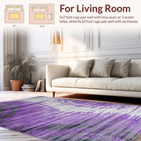 Ultra Soft Area Rug, Non Slip, Stain Resistant, Washable Area Rugs for Living Room, Bedroom, Contemporary Purple Swirl Aesthetic(Purple)