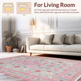 Ultra Soft Area Rug, Non Slip, Stain Resistant, Washable Area Rugs for Living Room, Bedroom, Contemporary Soft Toned Medallion(Gray)
