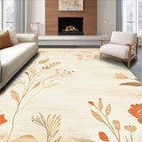 Ultra Soft Area Rug, Non Slip, Stain Resistant, Washable Area Rugs for Living Room, Bedroom, Desert Bloom Beige Artistic Floral Area(Beige)