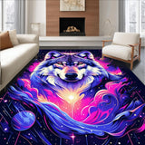 Ultra Soft Area Rug, Non Slip, Stain Resistant, Washable Area Rugs for Living Room, Bedroom, Enchanting Bright Fantasy Design(Purple)
