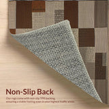 Ultra Soft Area Rug, Non Slip, Stain Resistant, Washable Area Rugs for Living Room, Bedroom, Chic Western Rustic Elegance Blend(Brown)