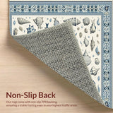 Ultra Soft Area Rug, Non Slip, Stain Resistant, Washable Area Rugs for Living Room, Bedroom, Ocean Inspired Hallway Stain-Resistant Area Rug(Blue)