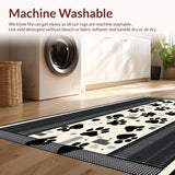 Ultra Soft Area Rug, Non Slip, Stain Resistant, Washable Area Rugs for Living Room, Bedroom, Artistic Abstract Cat Paw Arrangement(Black)