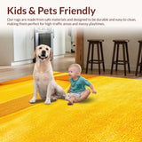 Ultra Soft Area Rug, Non Slip, Stain Resistant, Washable Area Rugs for Living Room, Bedroom, Abstract Yellow Living Room Non-Shedding Carpet(Yellow)