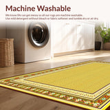 Ultra Soft Area Rug, Non Slip, Stain Resistant, Washable Area Rugs for Living Room, Bedroom, Playful Bright Geometric Theme(Gold)
