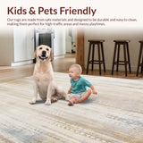 Ultra Soft Area Rug, Non Slip, Stain Resistant, Washable Area Rugs for Living Room, Bedroom, Modern Boho with Abstract Distressed and Color Fades(Beige)
