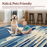 Ultra Soft Area Rug, Non Slip, Stain Resistant, Washable Area Rugs for Living Room, Bedroom, Serene Nautical Color Palette(Blue)