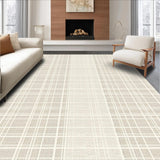 Ultra Soft Area Rug, Non Slip, Stain Resistant, Washable Area Rugs for Living Room, Bedroom, Luxurious Abstract Symmetrical Motif(Beige)