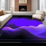 Ultra Soft Area Rug, Non Slip, Stain Resistant, Washable Area Rugs for Living Room, Bedroom, Vibrant Abstract Geometric Waves(Purple)