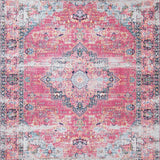 Ultra Soft Area Rug, Non Slip, Stain Resistant, Washable Area Rugs for Living Room, Bedroom, Chic Pastel Distressed Pattern(Pink)