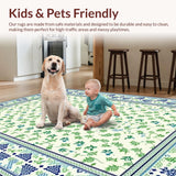 Ultra Soft Area Rug, Non Slip, Stain Resistant, Washable Area Rugs for Living Room, Bedroom, Inviting Round Shape with Animal Illustrations(Beige)