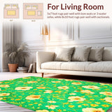 Ultra Soft Area Rug, Non Slip, Stain Resistant, Washable Area Rugs for Living Room, Bedroom, Lively Nature-Inspired Modern Look(Green)