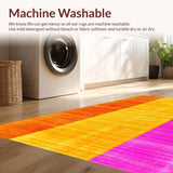 Ultra Soft Area Rug, Non Slip, Stain Resistant, Washable Area Rugs for Living Room, Bedroom, Cute Colorful Shaggy Wave Motif(Orange)