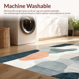 Ultra Soft Area Rug, Non Slip, Stain Resistant, Washable Area Rugs for Living Room, Bedroom, Cream, Charcoal, & Peach Abstract Rug:  Stylish Floor Covering(Gray)