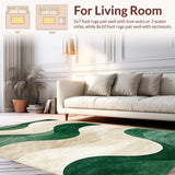 Ultra Soft Area Rug, Non Slip, Stain Resistant, Washable Area Rugs for Living Room, Bedroom, Sage Green Minimalist Area Rug for Pet-Friendly Homes(Beige)