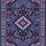 Ultra Soft Area Rug, Non Slip, Stain Resistant, Washable Area Rugs for Living Room, Bedroom, Whimsical Boho Chic(Blue)