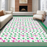 Ultra Soft Area Rug, Non Slip, Stain Resistant, Washable Area Rugs for Living Room, Bedroom, Vibrant Pink Animal Print(White)