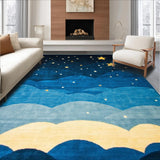 Ultra Soft Area Rug, Non Slip, Stain Resistant, Washable Area Rugs for Living Room, Bedroom, Enchanting Radiant Starry Scene(Blue)