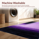 Ultra Soft Area Rug, Non Slip, Stain Resistant, Washable Area Rugs for Living Room, Bedroom, Dynamic Color-Shifted Geometric Motif(Purple)