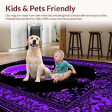 Ultra Soft Area Rug, Non Slip, Stain Resistant, Washable Area Rugs for Living Room, Bedroom, Eerie Black and White Contrast(Purple)