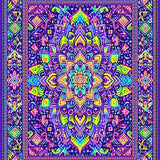 Ultra Soft Area Rug, Non Slip, Stain Resistant, Washable Area Rugs for Living Room, Bedroom, Chic Color Burst Graphic Motif(Purple)