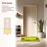 Ultra Soft Area Rug, Non Slip, Stain Resistant, Washable Area Rugs for Living Room, Bedroom, Chic Striped Coastal Aesthetic(Yellow)