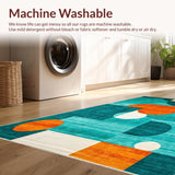 Ultra Soft Area Rug, Non Slip, Stain Resistant, Washable Area Rugs for Living Room, Bedroom, Elegant Watercolor Inspired Motif(Blue)