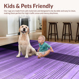 Ultra Soft Area Rug, Non Slip, Stain Resistant, Washable Area Rugs for Living Room, Bedroom, Striking Gradient Color Flow(Purple)