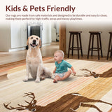 Ultra Soft Area Rug, Non Slip, Stain Resistant, Washable Area Rugs for Living Room, Bedroom, Rustic Earthy Sika Print Elegance(Brown)