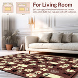 Ultra Soft Area Rug, Non Slip, Stain Resistant, Washable Area Rugs for Living Room, Bedroom, Abstract Whimsical Horror Artistry(Brown)