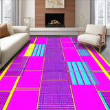 Ultra Soft Area Rug, Non Slip, Stain Resistant, Washable Area Rugs for Living Room, Bedroom, Whimsical Retro Funky Shapes(Pink)