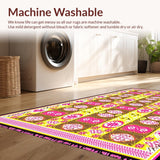 Ultra Soft Area Rug, Non Slip, Stain Resistant, Washable Area Rugs for Living Room, Bedroom, Playful Vibrant Striped Design(Yellow)