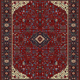 Ultra Soft Area Rug, Non Slip, Stain Resistant, Washable Area Rugs for Living Room, Bedroom, Luxurious Deep Red Tiled Pattern(Red)
