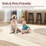 Ultra Soft Area Rug, Non Slip, Stain Resistant, Washable Area Rugs for Living Room, Bedroom, Ultra Durable Machine Contemporary Area(Beige)