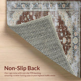 Ultra Soft Area Rug, Non Slip, Stain Resistant, Washable Area Rugs for Living Room, Bedroom, Transitional Warm Tone Patterns(Brown)
