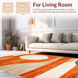 Ultra Soft Area Rug, Non Slip, Stain Resistant, Washable Area Rugs for Living Room, Bedroom, Vibrant Sun and Moon Aesthetic(Orange)