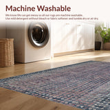 Ultra Soft Area Rug, Non Slip, Stain Resistant, Washable Area Rugs for Living Room, Bedroom, Elegant Foldable Microfiber Home Décor Non-Slip Washable Floor Covering(Blue)