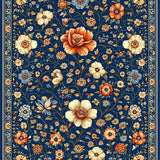 Whimsical Colorful Blooming Design(Blue)