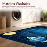 Ultra Soft Area Rug, Non Slip, Stain Resistant, Washable Area Rugs for Living Room, Bedroom, Celestial Bright Starry Arrangement(Blue)