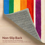Ultra Soft Area Rug, Non Slip, Stain Resistant, Washable Area Rugs for Living Room, Bedroom, Vibrant Rainbow Stripe Plush Nursery Rug(Red)