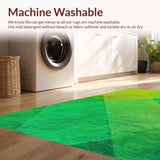 Ultra Soft Area Rug, Non Slip, Stain Resistant, Washable Area Rugs for Living Room, Bedroom, Vintage Gradient Bedroom Non-Slip Faux Wool Carpet(Green)